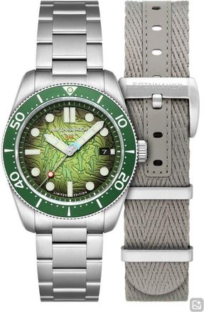 Spinnaker x Dolphin Project Croft Midsize Automatic Dolphin Cave Watch Set, 40mm in Green at Nordstrom