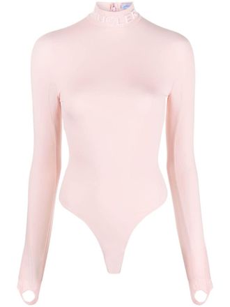 MUGLER Body a collo alto - Rosa