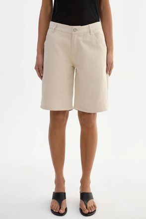LaMarque Bary Linen Twill Bermuda Shorts In Natural