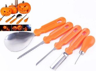 OEM Juego 5 Tallar Calabazas, Cuchillos Tallar Calabazas Tallar Calabazas Satisfacer Necesidades Linternas Calabaza Halloween Festivas, Naranja