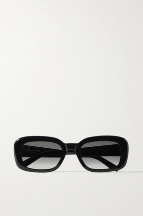 Saint Laurent Eyewear Occhiali Da Sole In Acetato Riciclato Con Montatura Rettangolare - Nero
