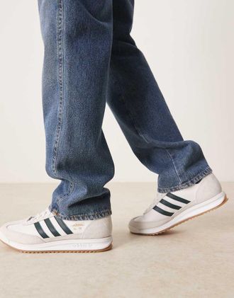 adidas Originals SL 72 RS - Sneakers bianche e verde scuro-Bianco