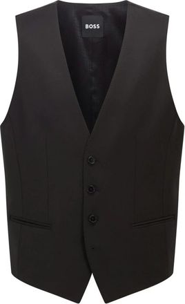 HUGO BOSS Huge Vest B1 - Heren - Gillet - Zwart - L - Wol - Kostuums