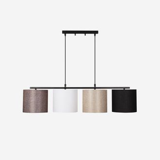 OZAIA L&aacute;mpara Colgante 4 Luces En Metal Y Tela Valiz