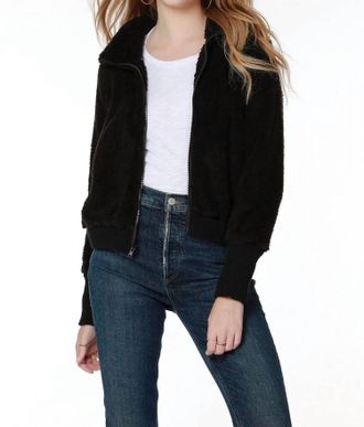 bobi Zip Up Raglan Jacket With Pockets In Black