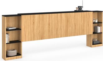 IDMarket Cabecero Extensible Catba Con Almacenamiento Deslizante Para Camas De 140 Y 160 Cm De Madera Y Negras