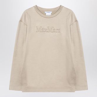 Max Mara Beige Sweatshirt In Silk Blend