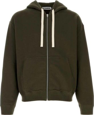 Jil Sander Olijfgroen katoenen sweatshirt