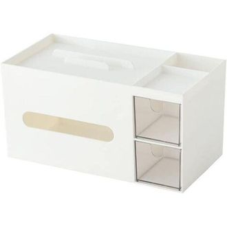 OEM Caja Organizadora De Maquillaje Con 2 Cajones, Organizador De Maquillaje De Pl&aacute;stico, Caja Para Pa&ntilde;uelos, Organizador De Maquillaje Para Ba&ntilde;o Para Cos