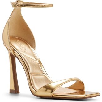 Aldo Evvie Ankle Strap Sandal in Gold at Nordstrom, Size 6.5