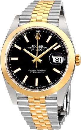 Rolex Datejust 41 Black Dial Steel and 18K Yellow Gold Jubilee Bracelet Mens Watch 126303BKSJ