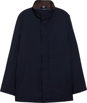 Herno Water Repellent Tech Twill Car Coat in 9250 Navy at Nordstrom, Size 48