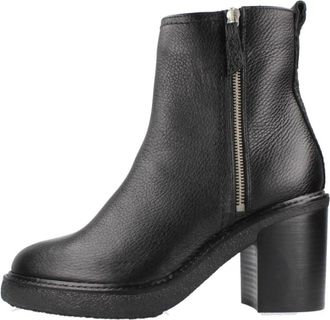 Clarks Leren laarzen met hak en rits - Dames - Laarzen met Hak - Zwart - 41 EU - Leer - Schoenen