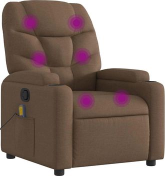 vidaXL Sill&oacute;n Reclinable Con Masaje De Tela Marr&oacute;n Vidaxl