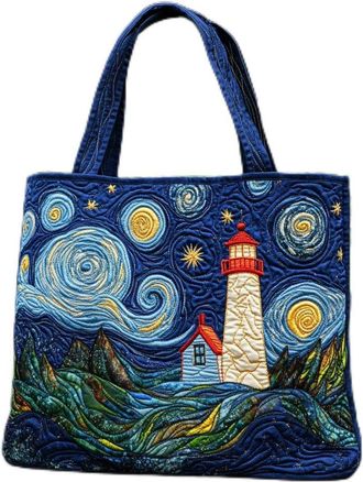 Generic Vintage Quilted Tote Bag for Women Large Cotton Puffer Shoulder Bag Ideal Valentines or Mothers Day Gift for Her Lightweight Floral Handbag for Spring