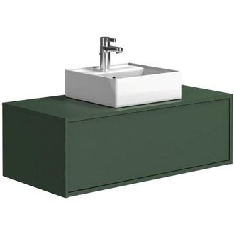 Vente-Unique Vente-unique - Mobile per bagno sospeso con lavabo singolo 94 cm Verde opaco - teana ii