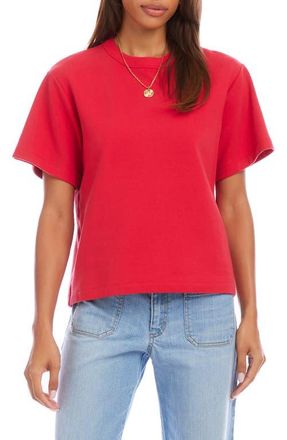 Karen Kane French Terry T-Shirt in Red at Nordstrom, Size X-Large