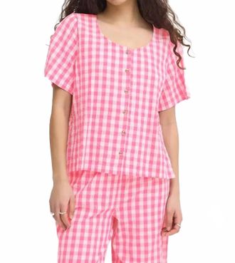 Ichi Felica Gingham Blouse In Very Berry Check
