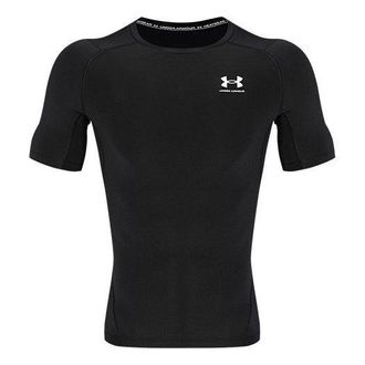 Under Armour Heatgear Compression Short Sleeve T-shirt Black White 1361518-001