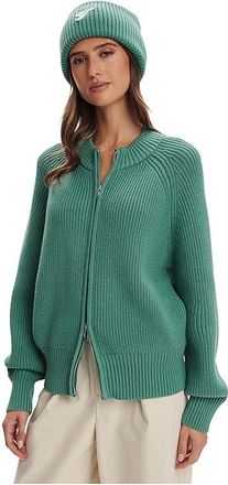 Varley Milo Zip Through Knit Jacket Womens Sweater Deep Sea : XXS, Nylon/Polyester/Viscose
