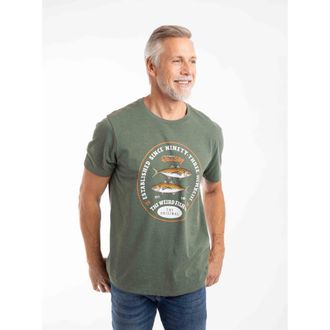 Weird Fish Fish Stamp Front Print Graphic T-Shirt in Basil at Nordstrom, Size Xxx-Large