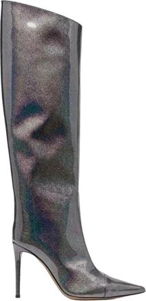 Generic Womens Patent Leather High Heel Boots Print Knee Popular Party Boots