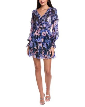 Marchesa Silk-Blend Mini Dress
