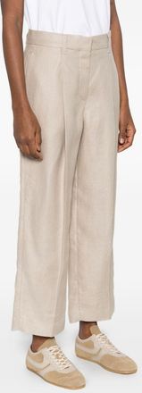 Brunello Cucinelli Brunello Cucinelli Womens Linen Trousers - Nude - Size EU 38 (Womens)