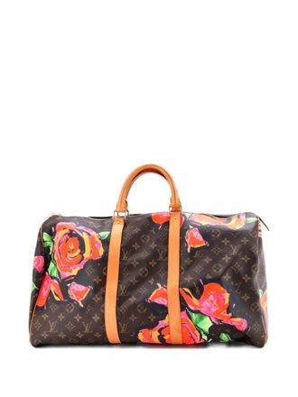 Louis Vuitton Keepall Bag Limited Edition Monogram Roses 50 satchel - Brown