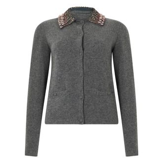 Alberta Ferretti Dames, Truien, Grijs, Maat: 2XL Wol