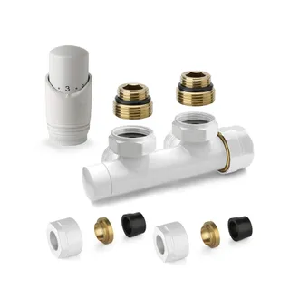 APM Kit V&aacute;lvula H Termost&aacute;tica Cuadrada Blanca Con Adaptador Para Tubos De Cobre Apm 343kb 015 R 12 Blanco