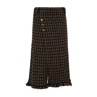 Akep Coco Midi Rok - Dames - Rokken - Bruin - Maat: M Wol