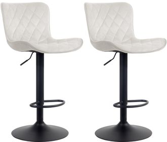 Clp Clp - Set De 2 Taburetes De Bar Emma Crema Terciopelo