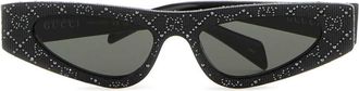 Gucci Womens Embellished Acetate Sunglasses Black
