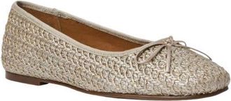 Andr&eacute; Assous Haley Ballet Flat in Platino Raffia at Nordstrom, Size 8.5