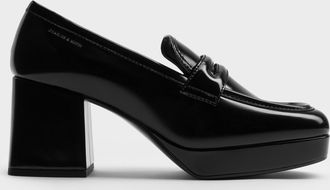 Charles & Keith Platform Block-Heel Loafer Pumps