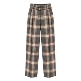 Meimeij Pantaloni Sartoriali a Quadri - - Trousers - Donna - Multicolore - XS