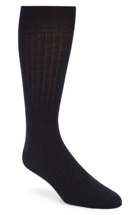 Nordstrom Merino Wool Blend Dress Socks in Navy at Nordstrom, Size Regular