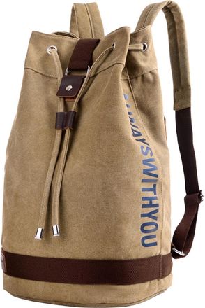 Generic Drawstring Backpack - Sportsman Backpack Travel Daypack | Lightweight Large Capacity Sports Bag Camping Hiking Climbing Gym Backpack Unisex, khaki, Si