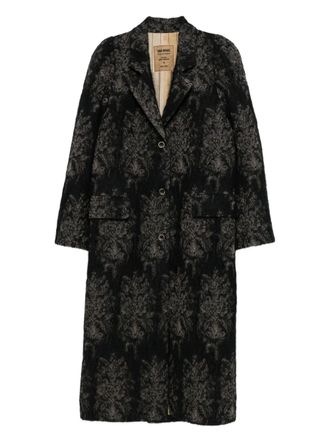 Uma Wang floral-motif single-breasted coat - women - Fabric - M - Black