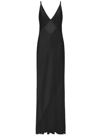 Rachel Gilbert Venus V-neck gown - women - Polyester/Recycled Polyester - 4 - Black