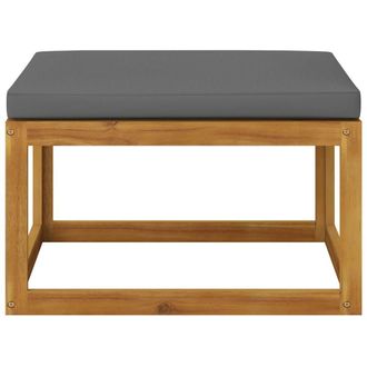 Berkfield Home Footrest with Dark Grey Cushion Solid Wood Acacia
