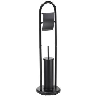 MSV Msv - Portarrollos Con Escobillero Acero Negro Combinado Abby