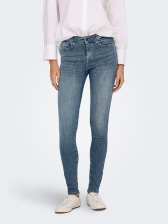 Only Skinny-fit-Jeans ONLY ONLPOWER MID WAIST PUSH UP SK DNM BOX, Damen, Gr. XL (42), L&auml;nge 30, special blau grau denim, Denim/Jeans, Obermaterial: 92% Bau