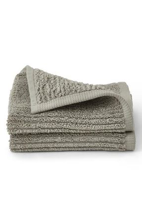 Boll & Branch Set of 2 Ribbed Organic Cotton Washcloths in Sage at Nordstrom
