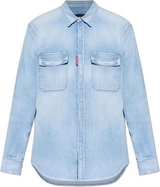 Dsquared2 Regular-Fit Denim Overhemd - Heren - Spijkeroverhemden - Blauw - 3XL - Denim - Overhemden