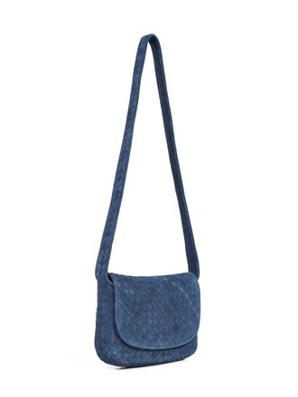 Bottega Veneta Mens Messenger Bag Neptune Blue Calf Leather Shoulder