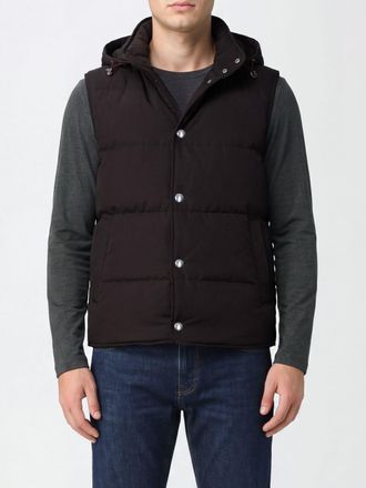 Eleventy Gilet imbottito in misto lana con cappuccio e chiusura a pressione