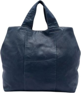 Prada Pre-owned Vintage Tote - Dames - Vintage Shopper - Blauw - ONE Size - Leer - Vintage