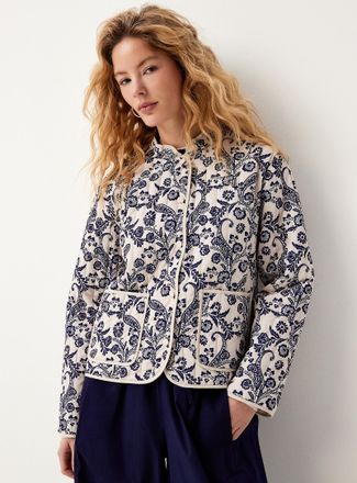 Vero Moda Womens Blue flowers lightweight quilted jacket